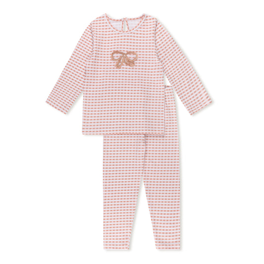 Tricot Checked Fringe Pjs (girl)