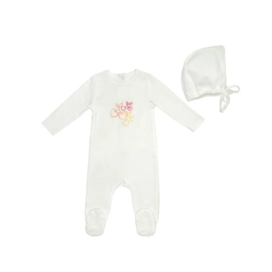 Bunny Love Cherry Footie & Bonnet (girl)