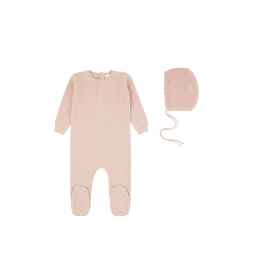 Daisy Scalloped Knit Footie & Bonnet (girl)