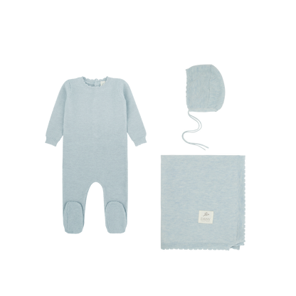 Daisy Scalloped Knit Layette Set