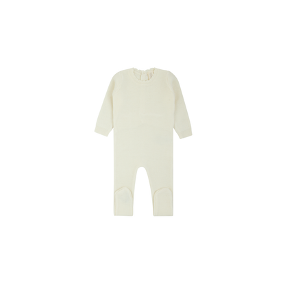 Daisy Scalloped Knit Footie