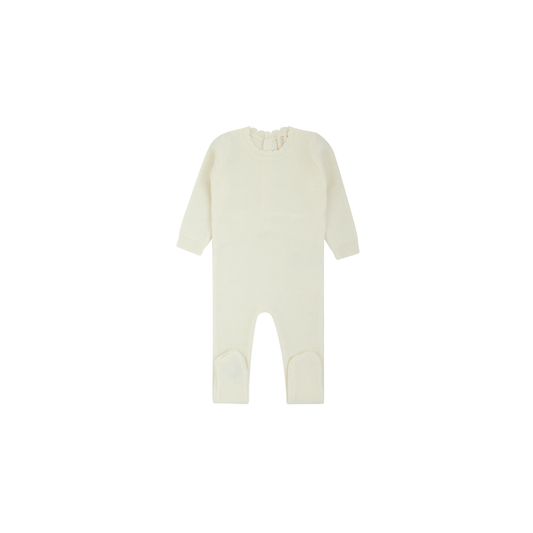 Daisy Scalloped Knit Footie
