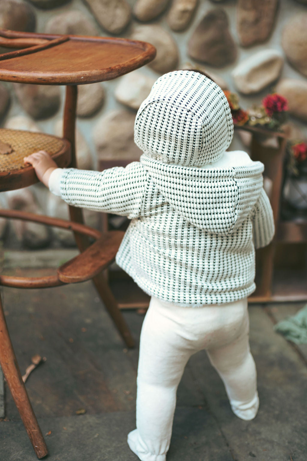 Bondoux Knit Detail Sweater w/ Bonnet