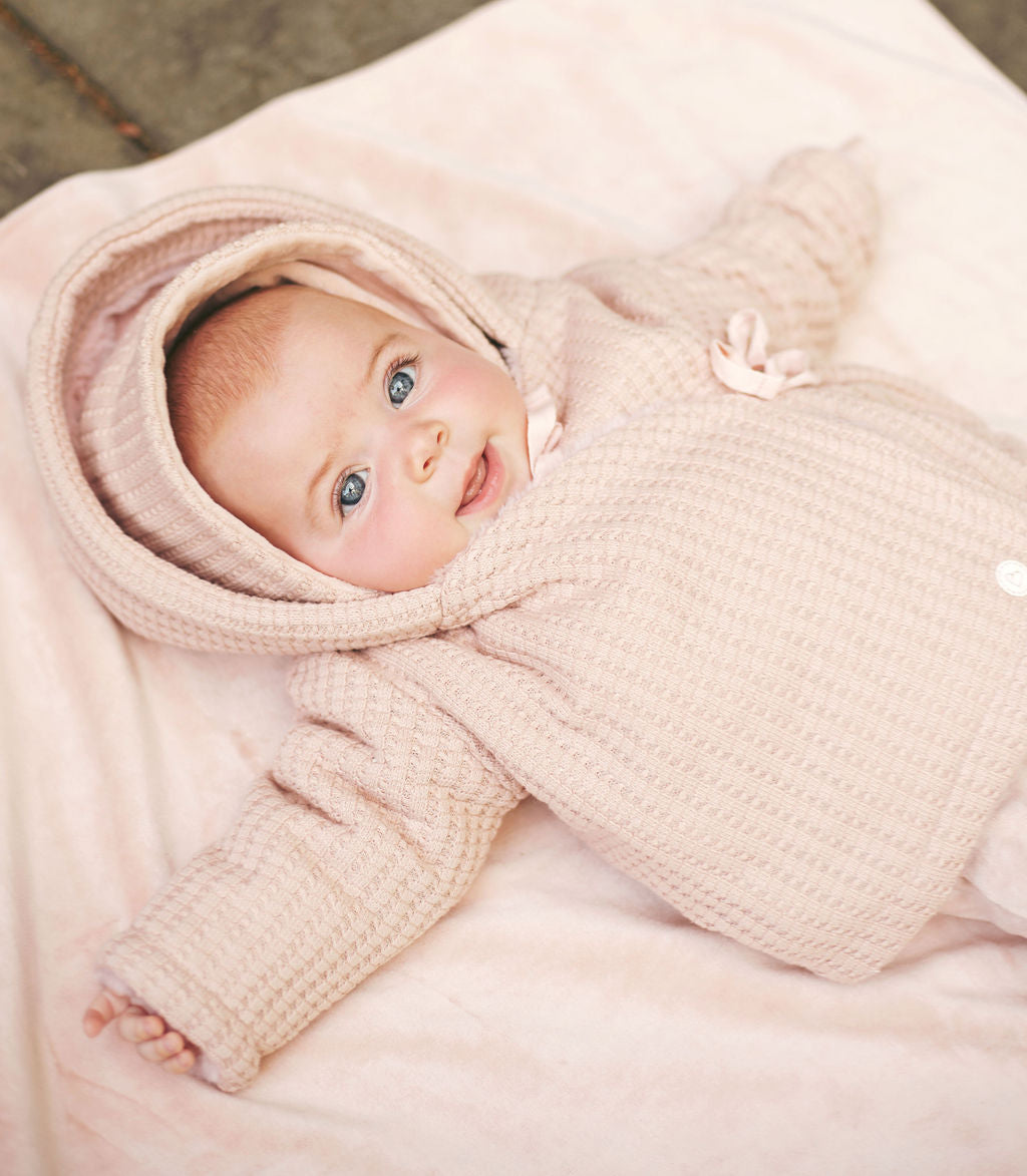 Bondoux Knit Detail Sweater w/ Bonnet