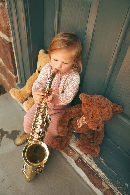 Looms Herringbone Knit Girls Overalls