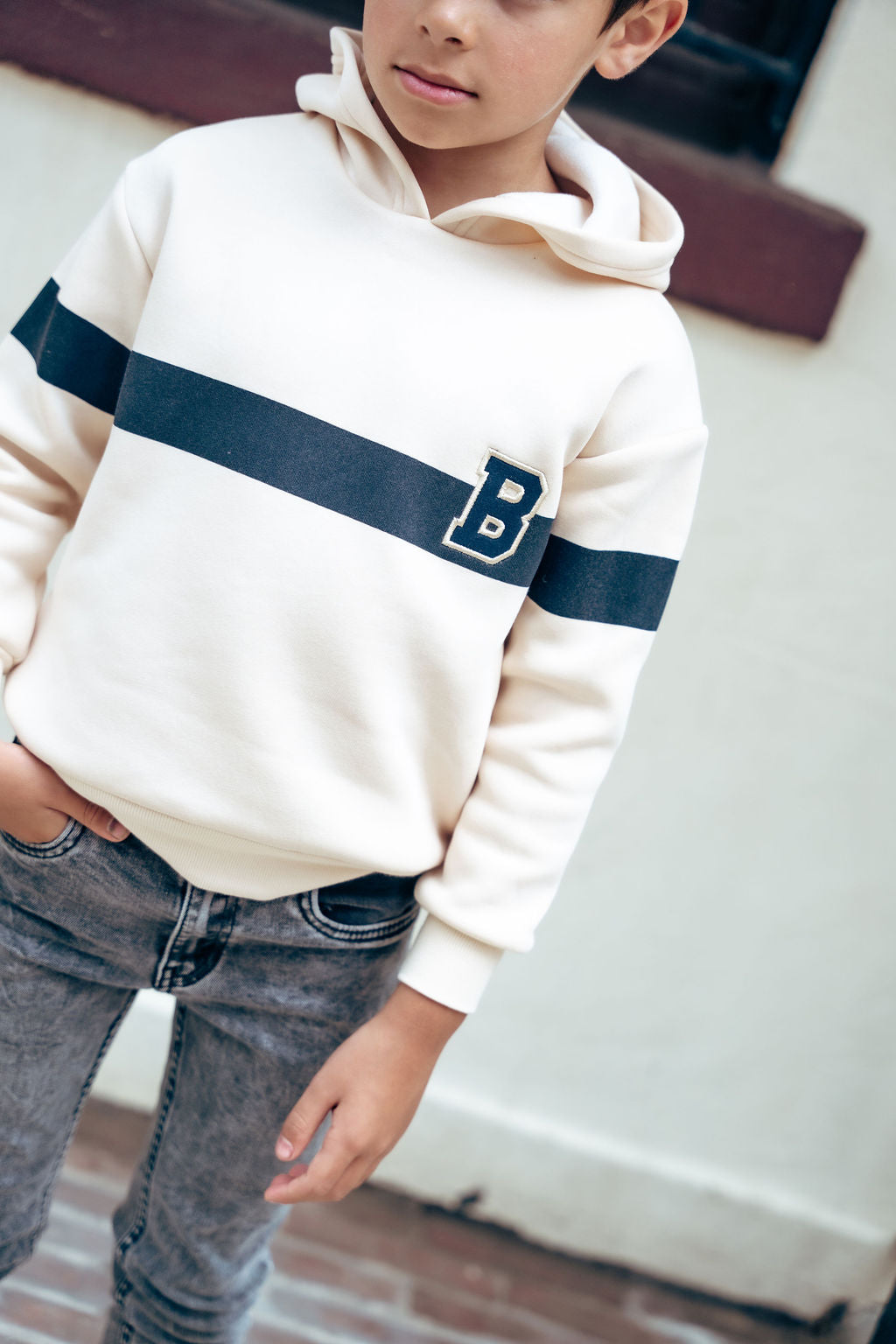 Bondoux Pinstriped Cream Top