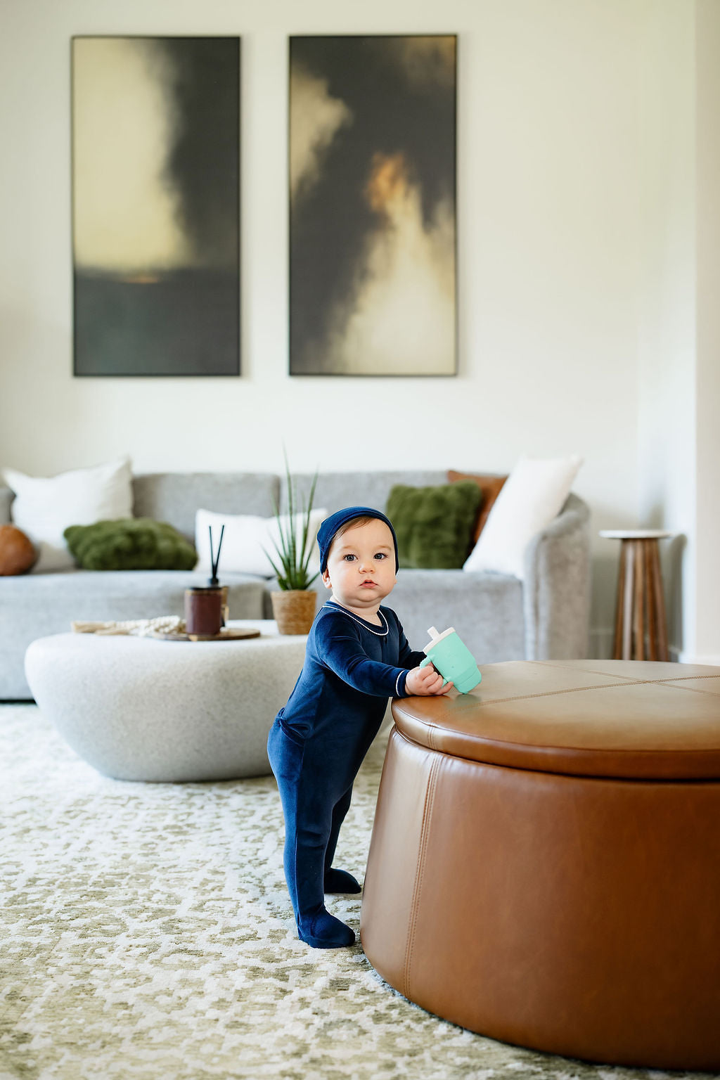 Pouf Velour Grandpa Footie (aw26)