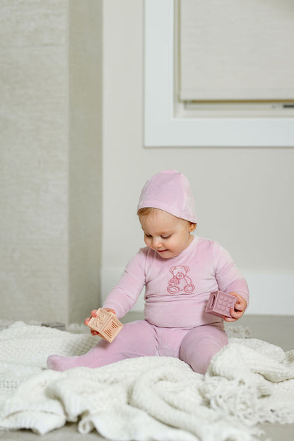 Pouf Velour Bear Footie