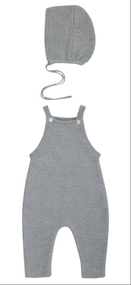 Daisy Overalls Knit Footie & Hat