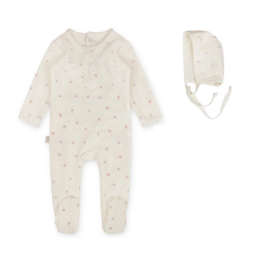 Daisy Ribbed Footie & Hat (girl)