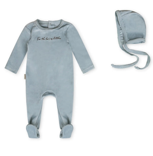 Daisy Scribble Darling Velour Footie & Hat
