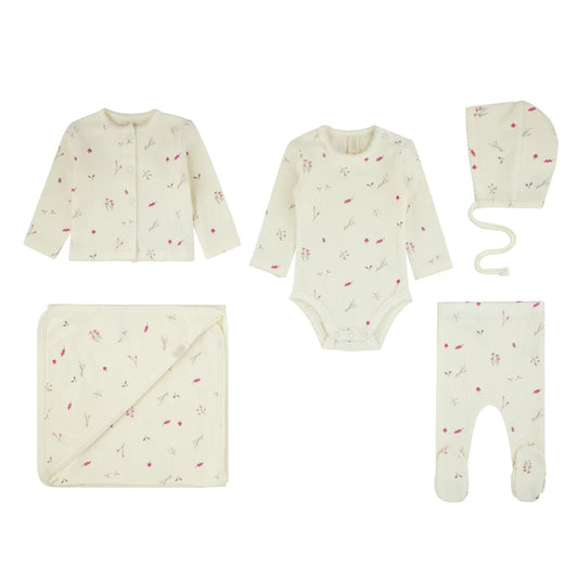 Daisy Winter Ribbed Print Cardigan Full Set (g)