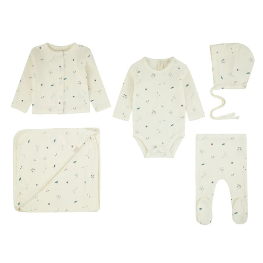 Daisy Winter Ribbed Print Cardigan Full Set