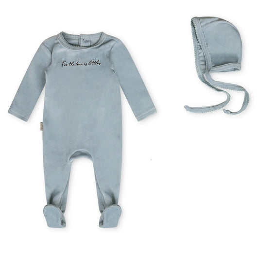 Daisy Scribble Darling Velour Footie & Hat