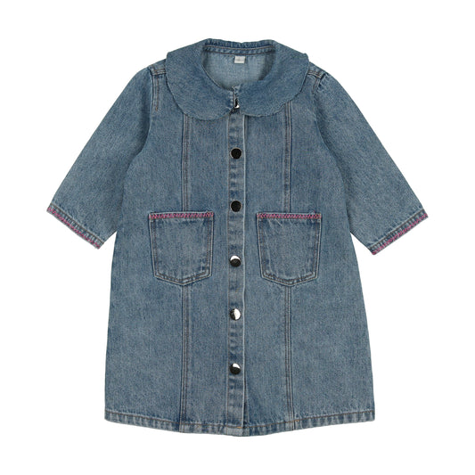 Bonjoy Denim Stitch 3/4 Sleeve Dress