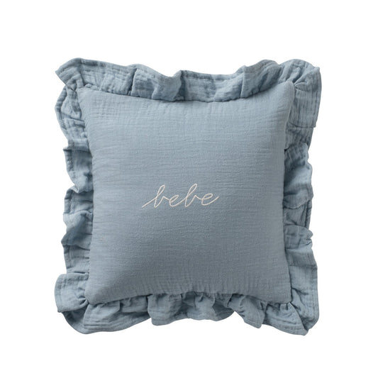 Domani Home Blue Gauze Bebe Ruffle Accent Pillow