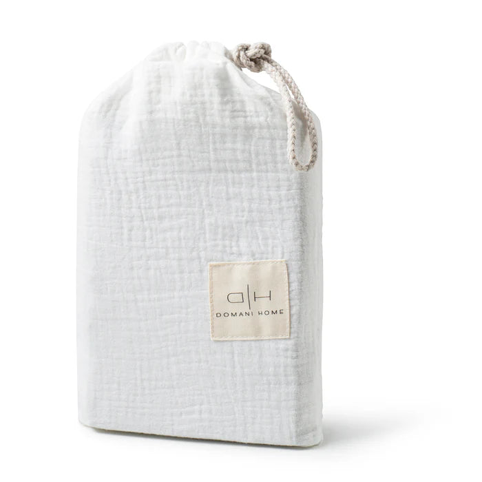 Domani Home Gauze 3 Pc White Crib Set in Pouch