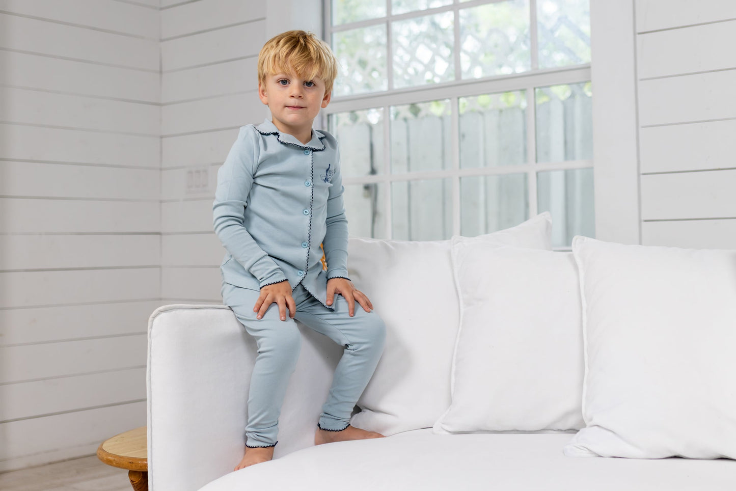 Pouf French Grandpa PJ's (12-18m, Blue)