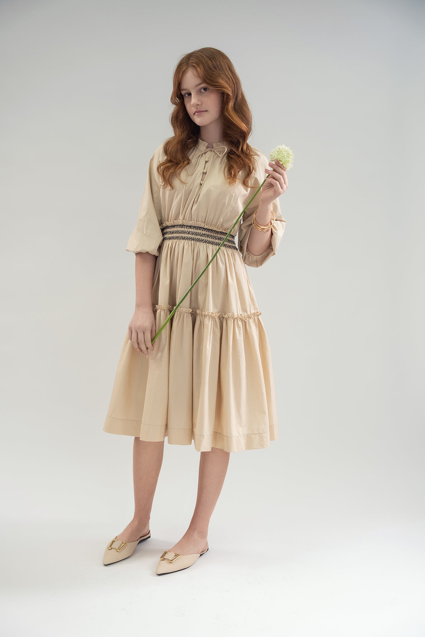 EMM Beige Waisted Dress