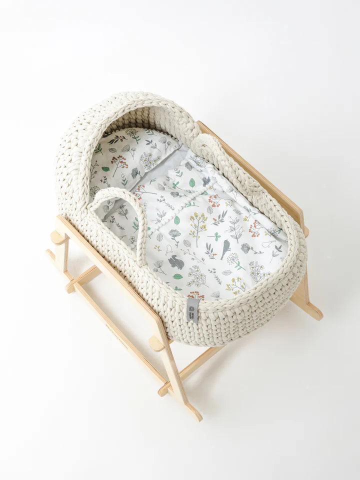 Anzy Doll Moses Basket with Rocking Stand