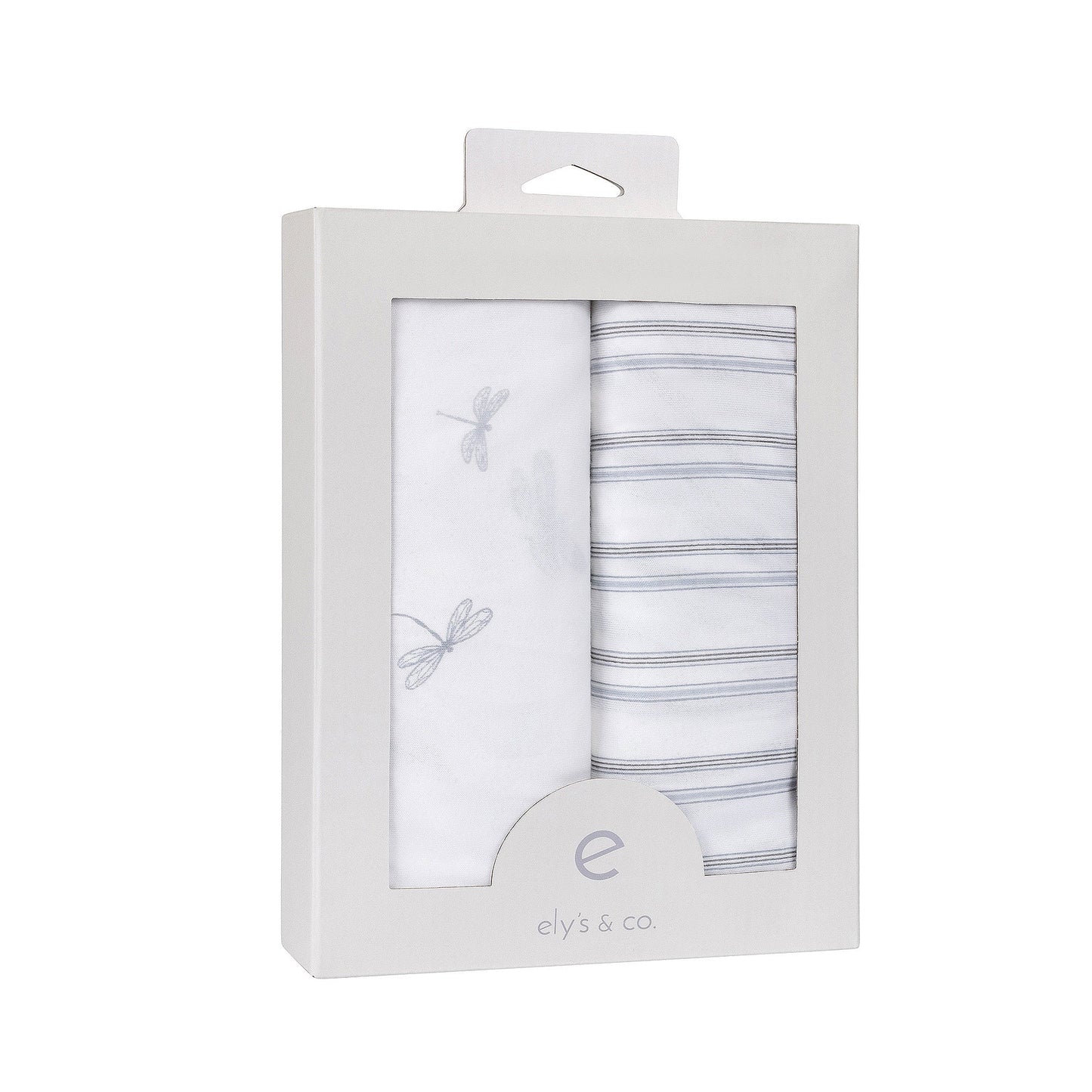 Ely's & Co Blue Dragonfly + Stripes Crib Sheets (2-pack)