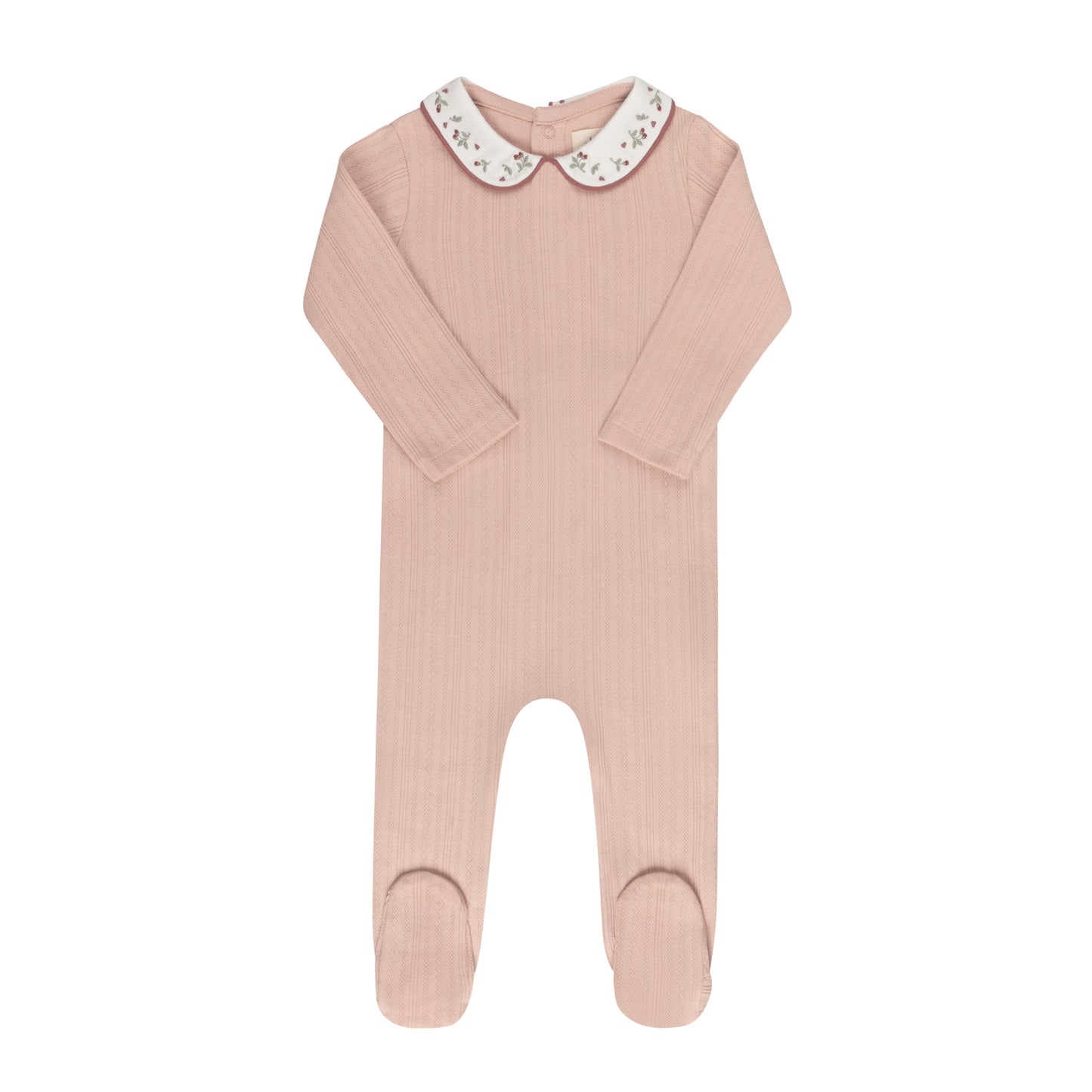 Ely's & Co Floral Embroidered Collar Footie (girl)