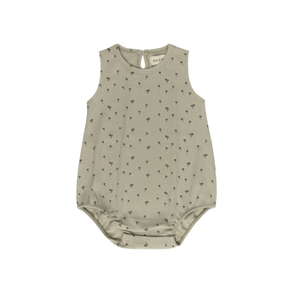Ely's & Co Ribbed Printed Palm Romper