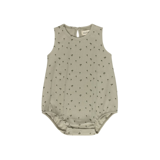 Ely's & Co Ribbed Printed Palm Romper