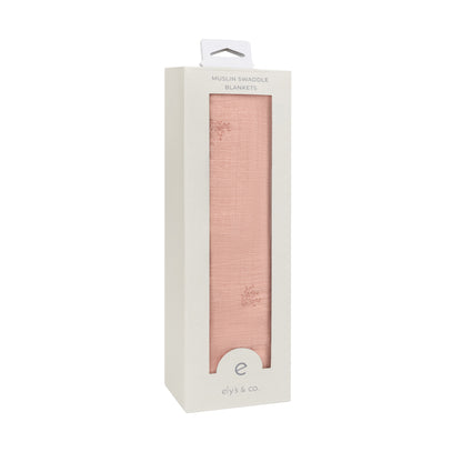 Ely's & Co Velour Leaf Muslin Swaddle (Girl)