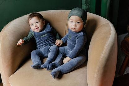 Ely's & Co Velour Plaid Bear Footie