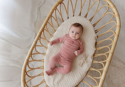 Ely's & Co Velour Stripe Footie & Beanie (Girl)
