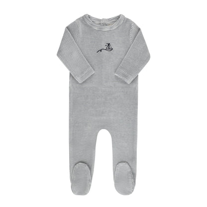 Ely's & Co Velour Stripe Footie
