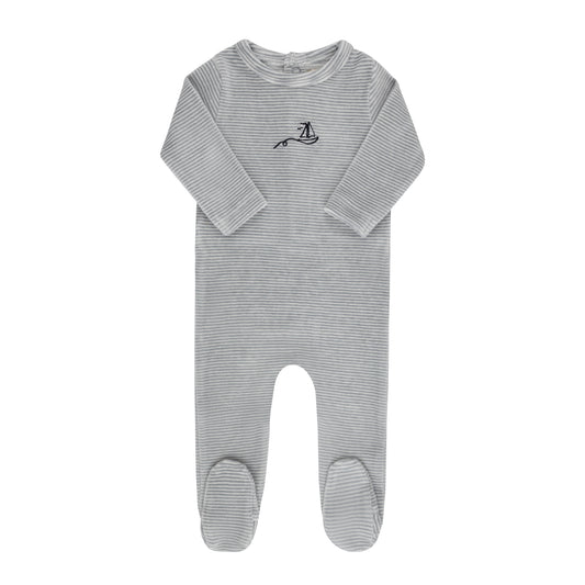 Ely's & Co Velour Stripe Footie
