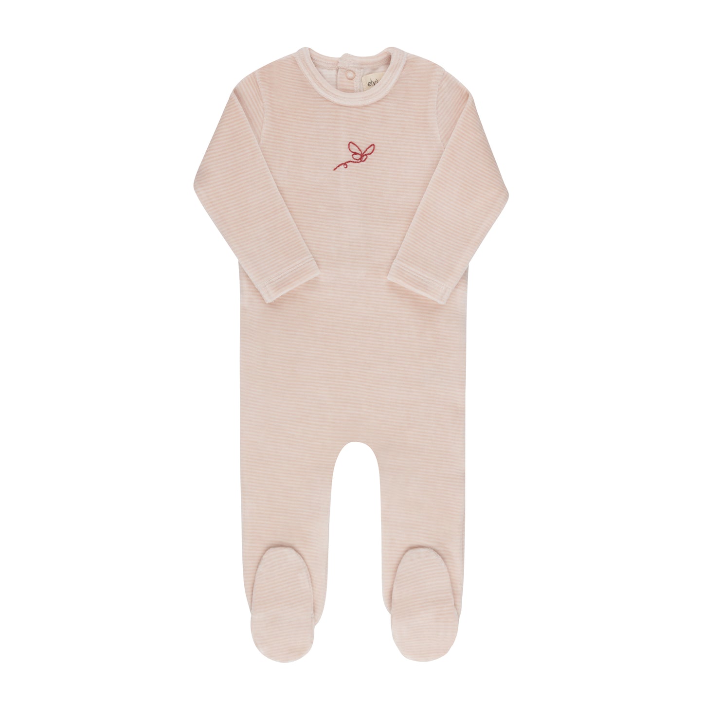 Ely's & Co Velour Stripe Footie (Girl)