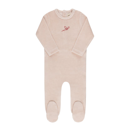 Ely's & Co Velour Stripe Footie (Girl)