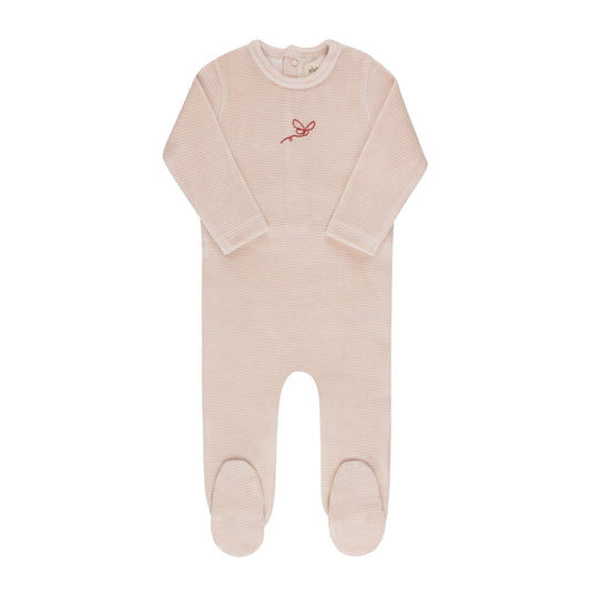 Ely's & Co Velour Stripe Footie (Girl)