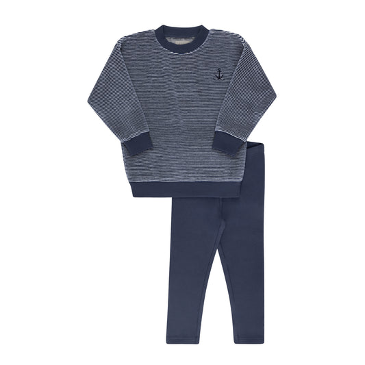 Ely's & Co Velour Stripe Lounge Set