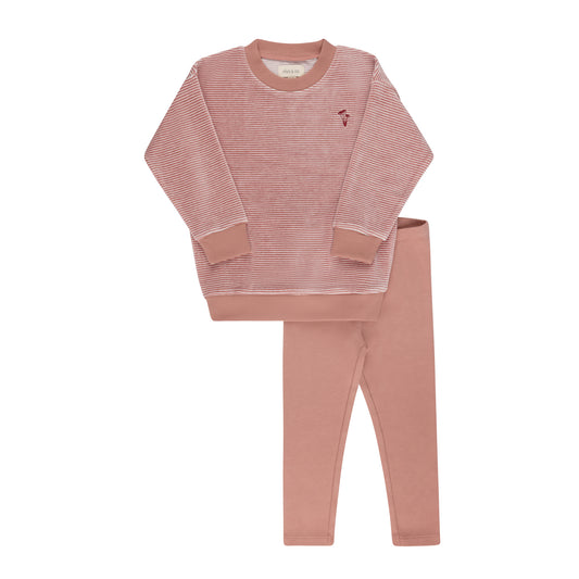 Ely's & Co Velour Stripe Lounge Set (Girl)