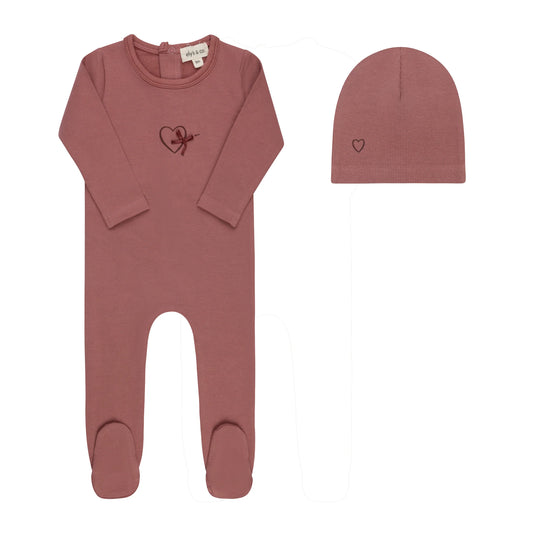 Ely's & Co Heart & Star Girl Footie & Beanie
