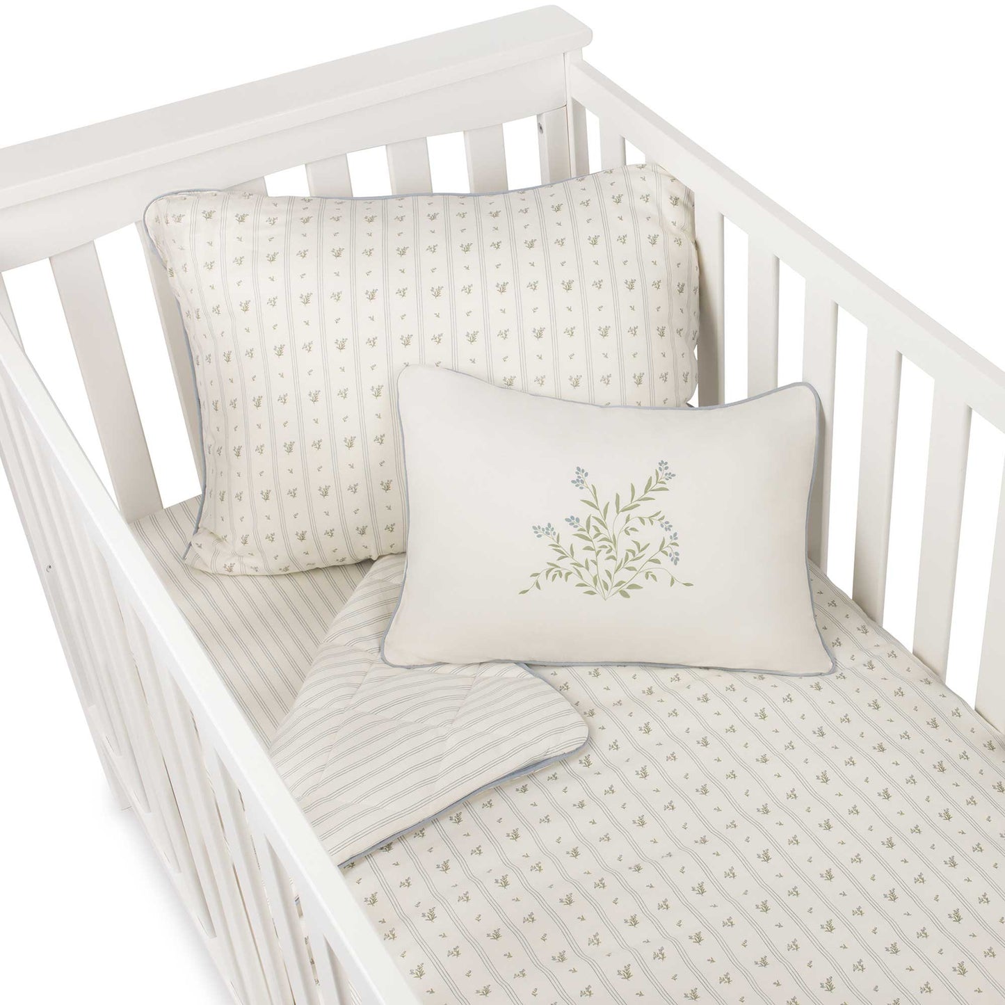 Ely's & Co 5pc Blue Linear Floral Crib Set