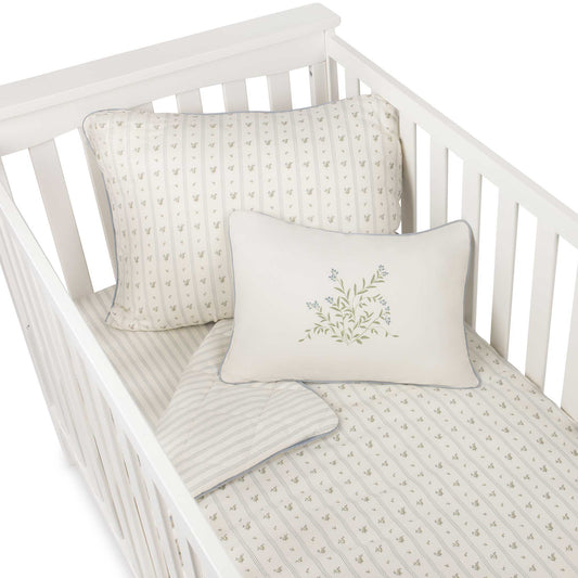 Ely's & Co 5pc Blue Linear Floral Crib Set