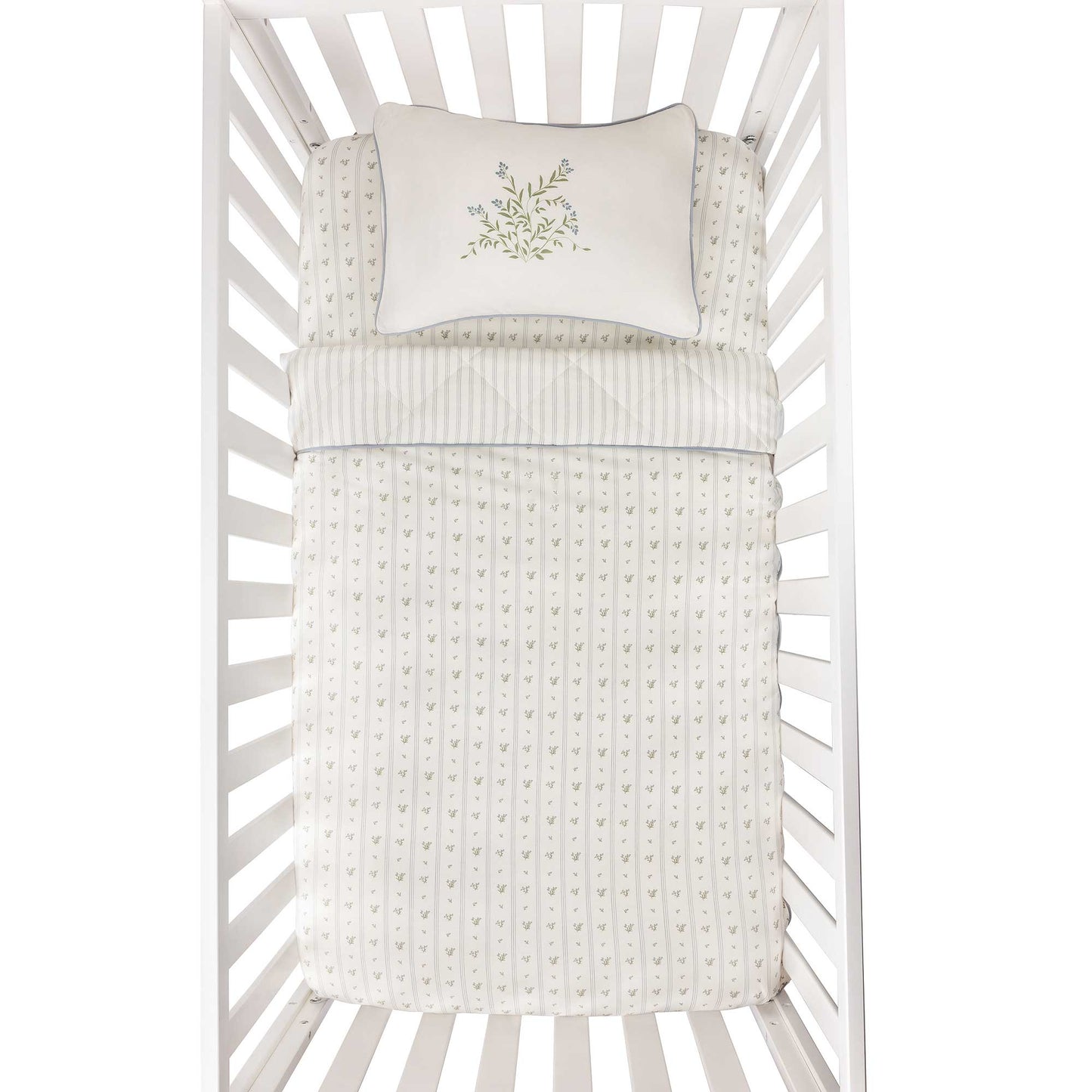 Ely's & Co 5pc Blue Linear Floral Crib Set