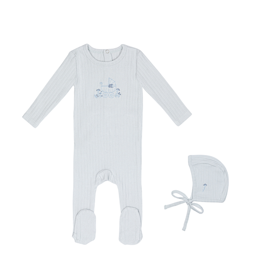 Mini Label Carriage Footie & Hat (Boy)