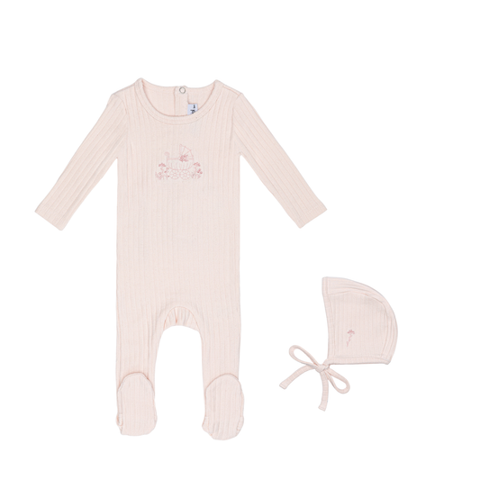 Mini Label Carriage Footie & Hat (Girl)