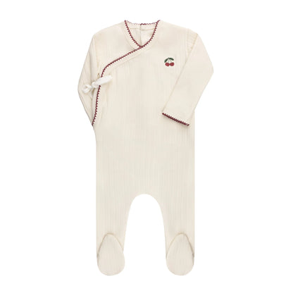 Aurora Embroidered Cherry Footie (girl)
