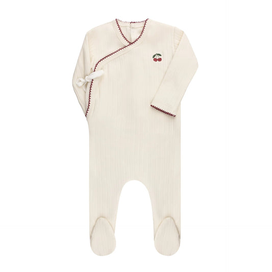 Aurora Embroidered Cherry Footie (girl)