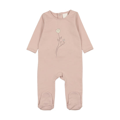 Maniere Embroidered Rose Footie