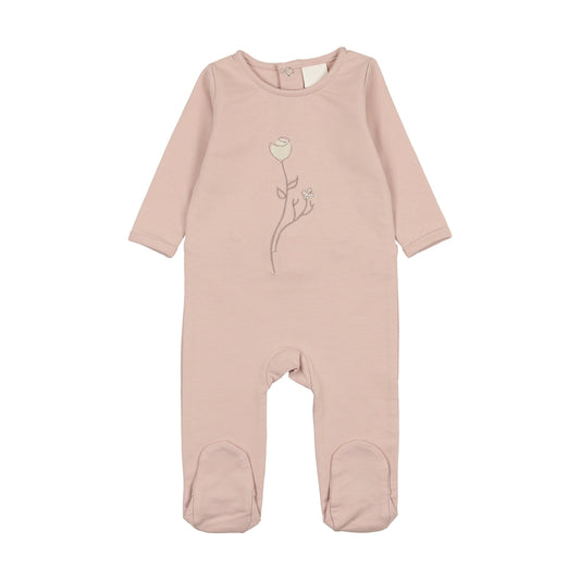 Maniere Embroidered Rose Footie