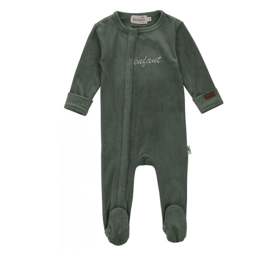 Bondoux Enfant Thin Ribbed Velour Footie Boy