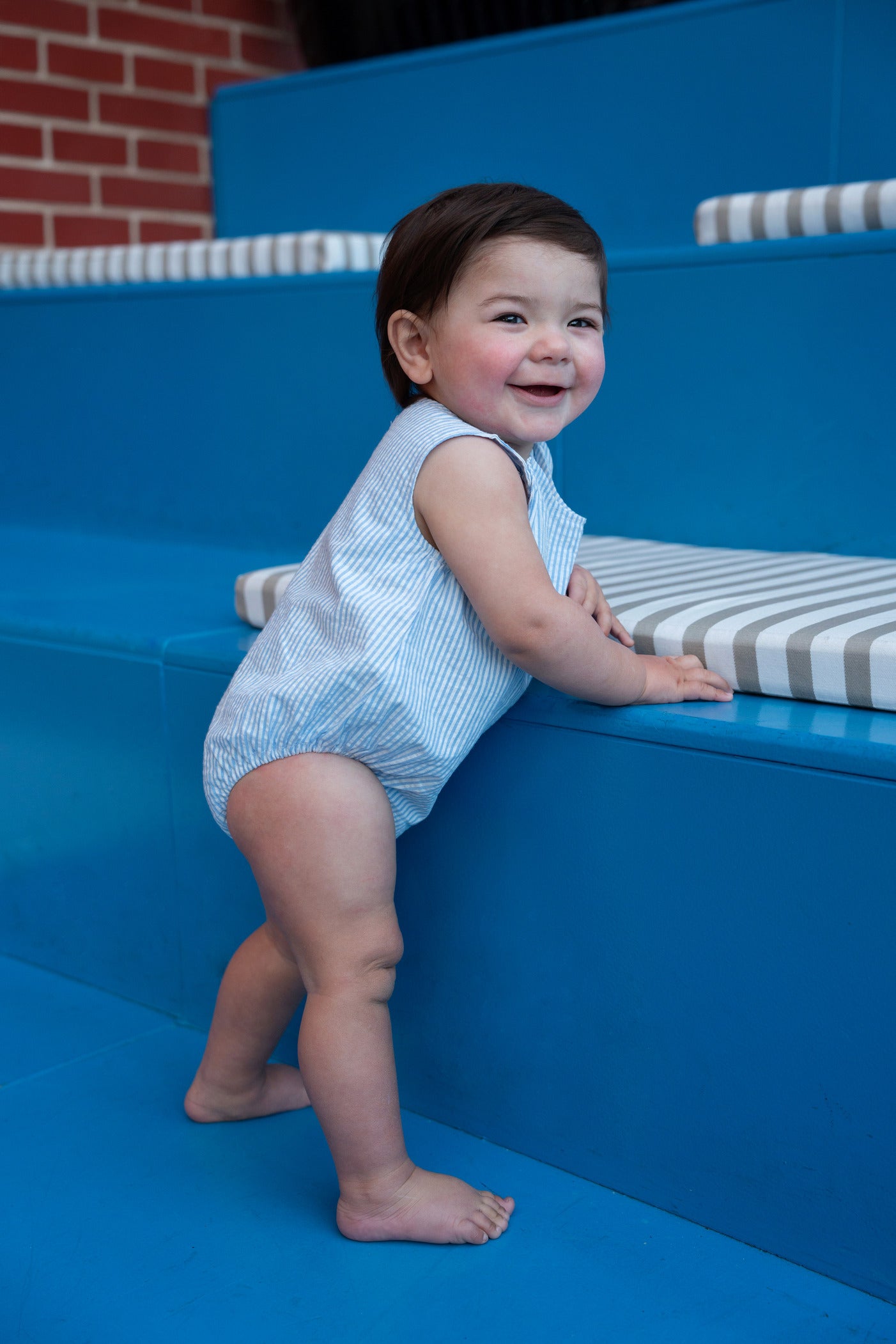 Bondoux SeerSucker Baby Romper